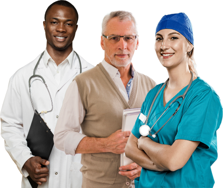 Imagem demonstrando profissionais da área da saúde