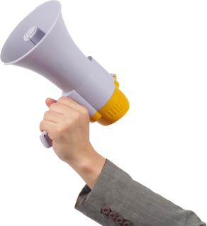 Imagem de um megafone, simbolizando a ouvidoria